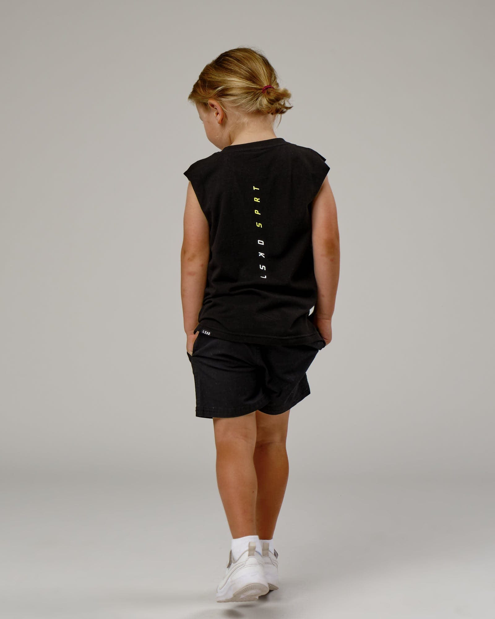 Model wearing Tilt Tank (00-8) - Pirate Black