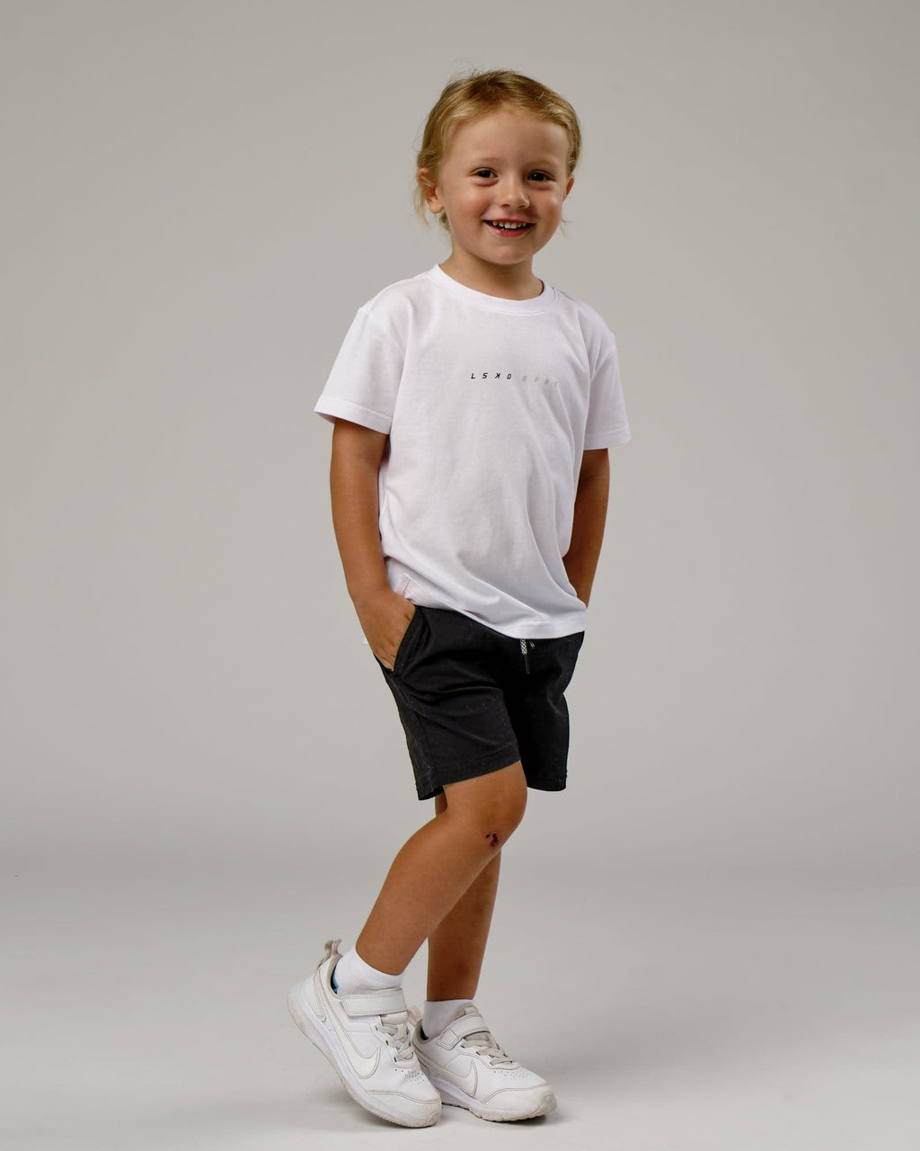 Model wearing Speedster Tee - White (00-8)