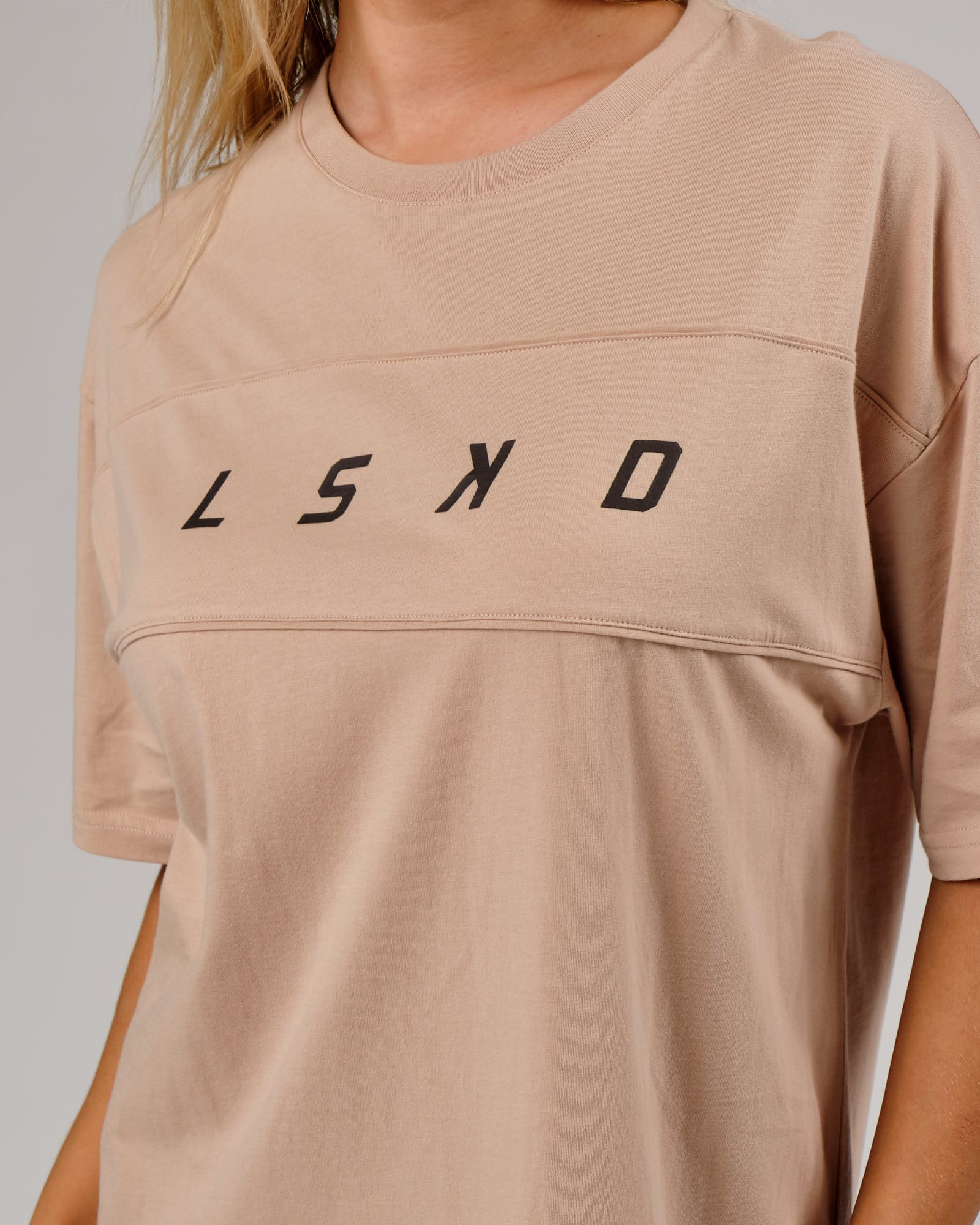 Model wearing Ascent Tee Dress - Nude