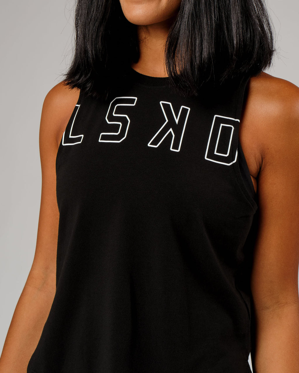 Model wearing Expand FLXCotton Tank - Black-White
