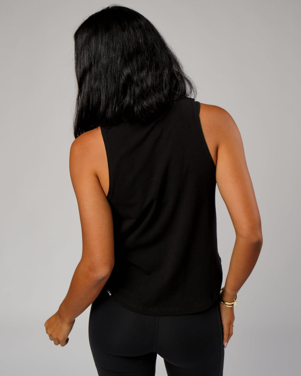 Model wearing Expand FLXCotton Tank - Black-White