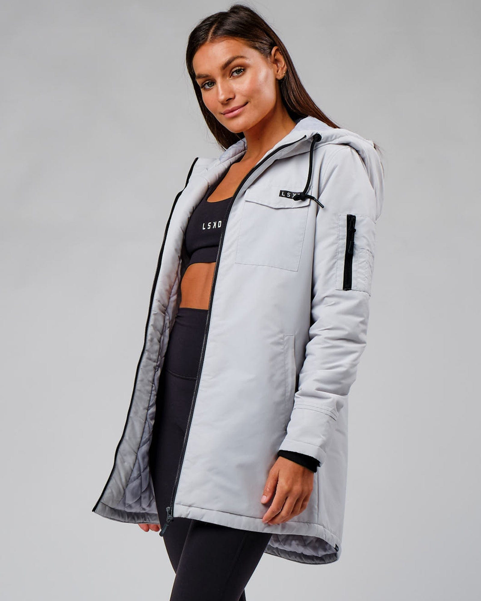Model wearing Auxiliary Jacket - Cloud