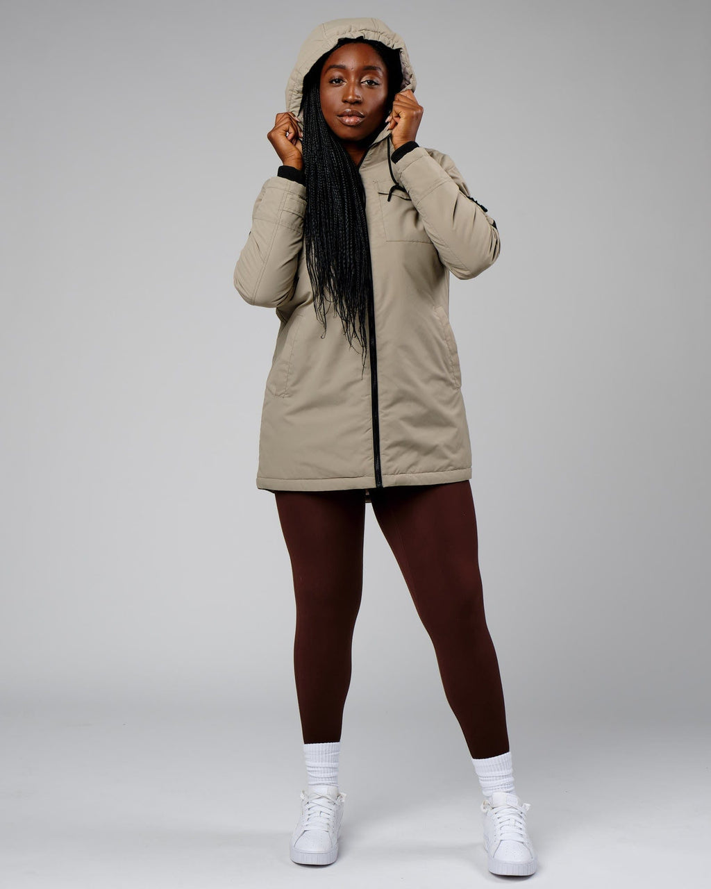 Model wearing Auxiliary Jacket - Laurel Oak