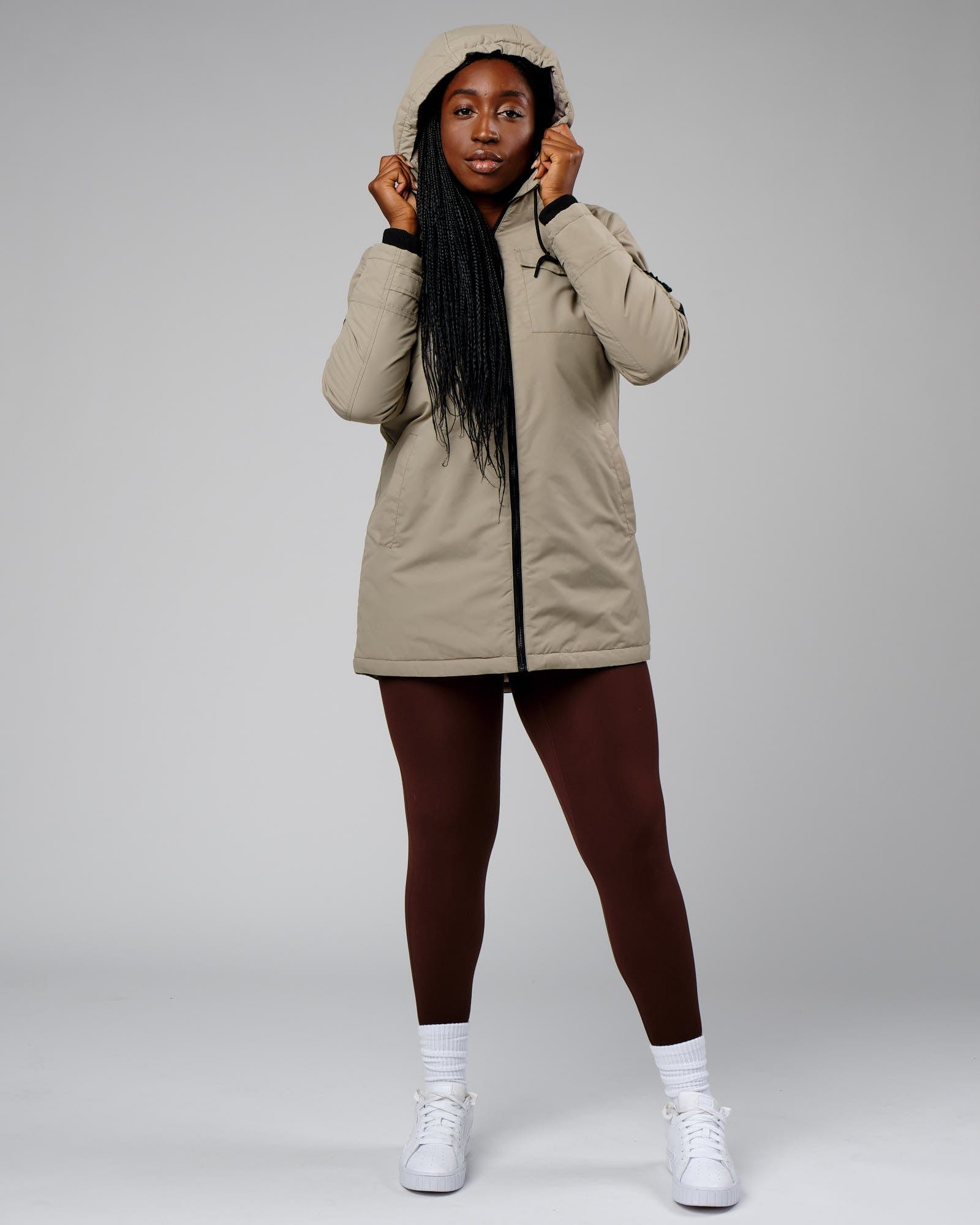 Model wearing Auxiliary Jacket - Laurel Oak