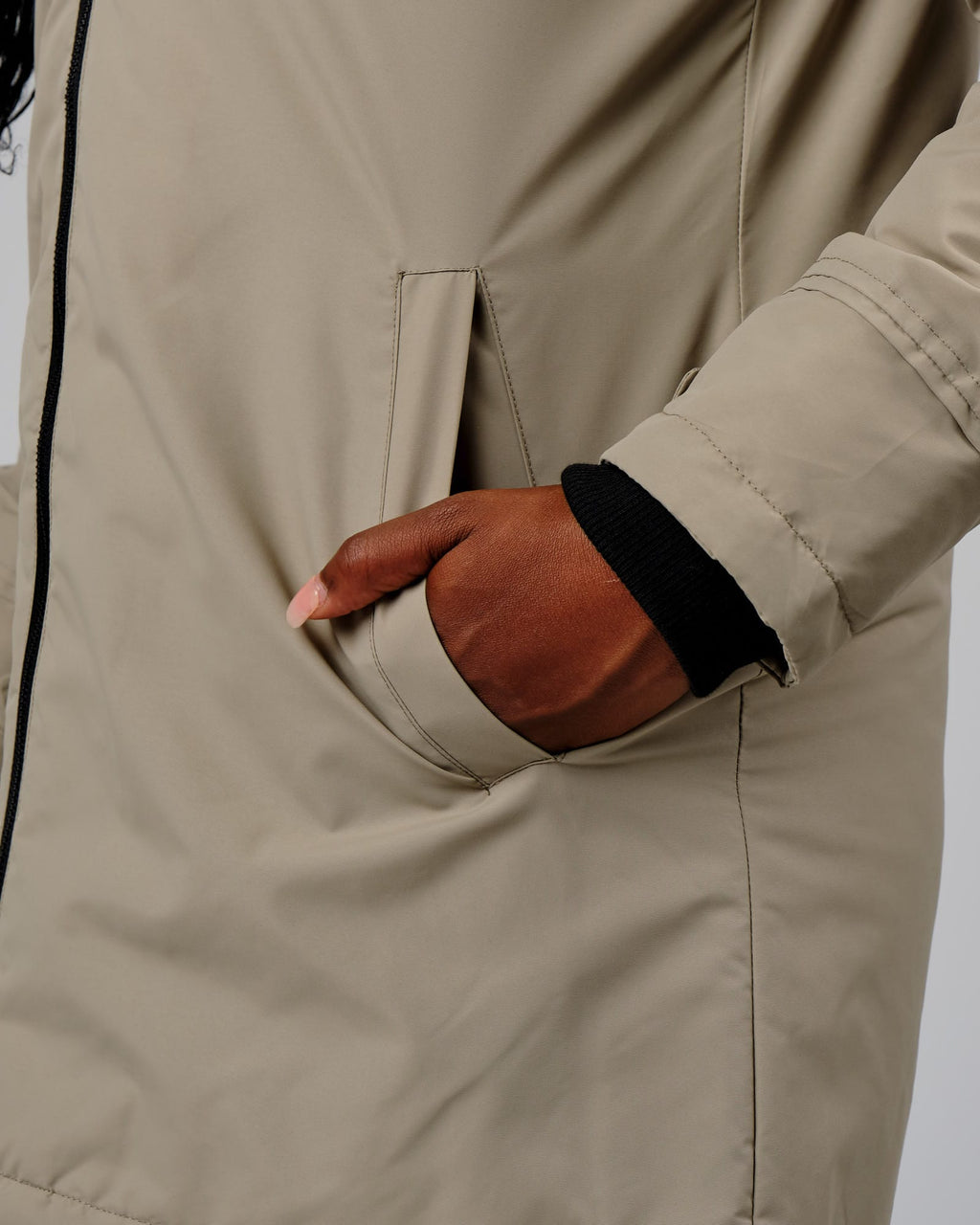 Model wearing Auxiliary Jacket - Laurel Oak