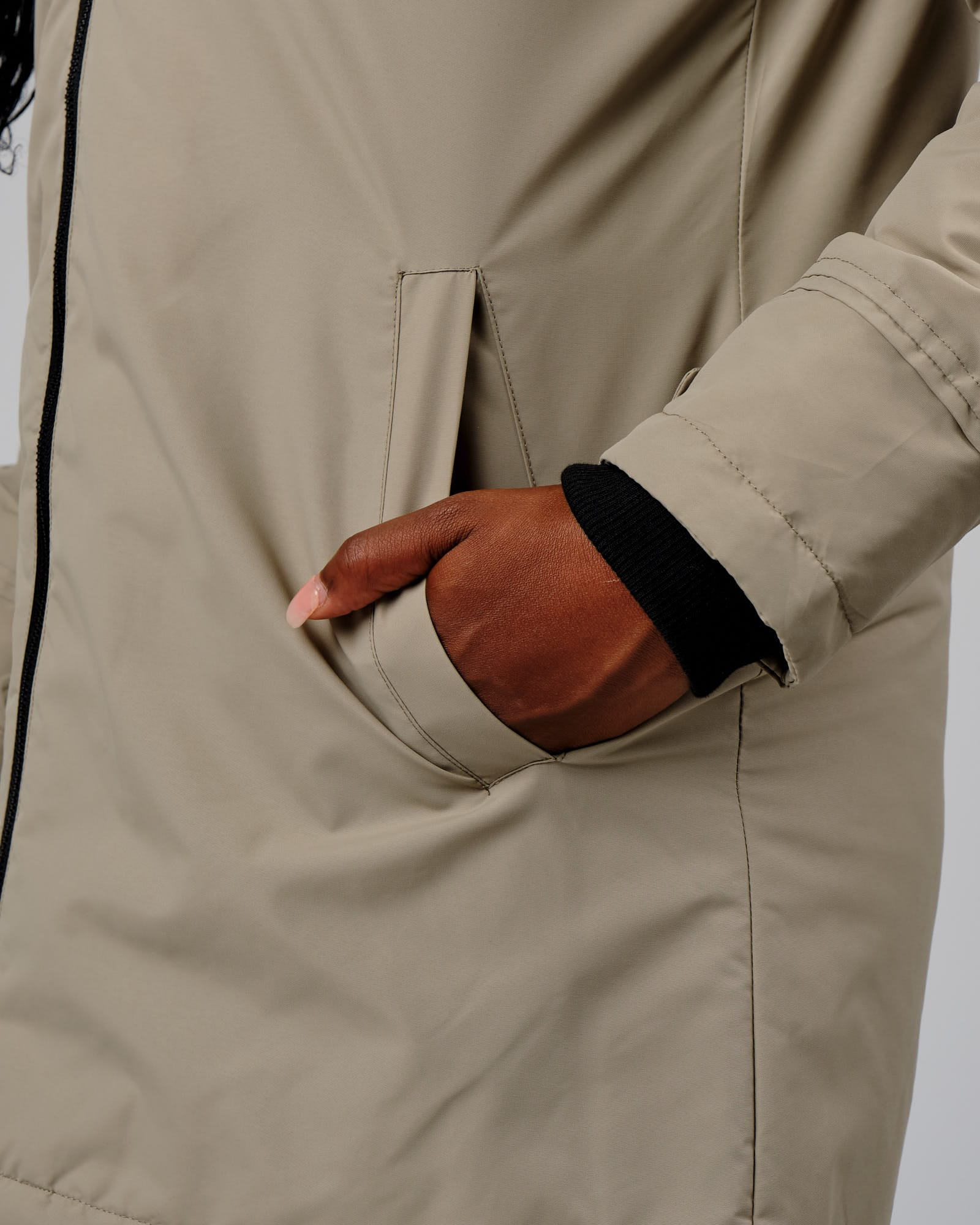 Model wearing Auxiliary Jacket - Laurel Oak