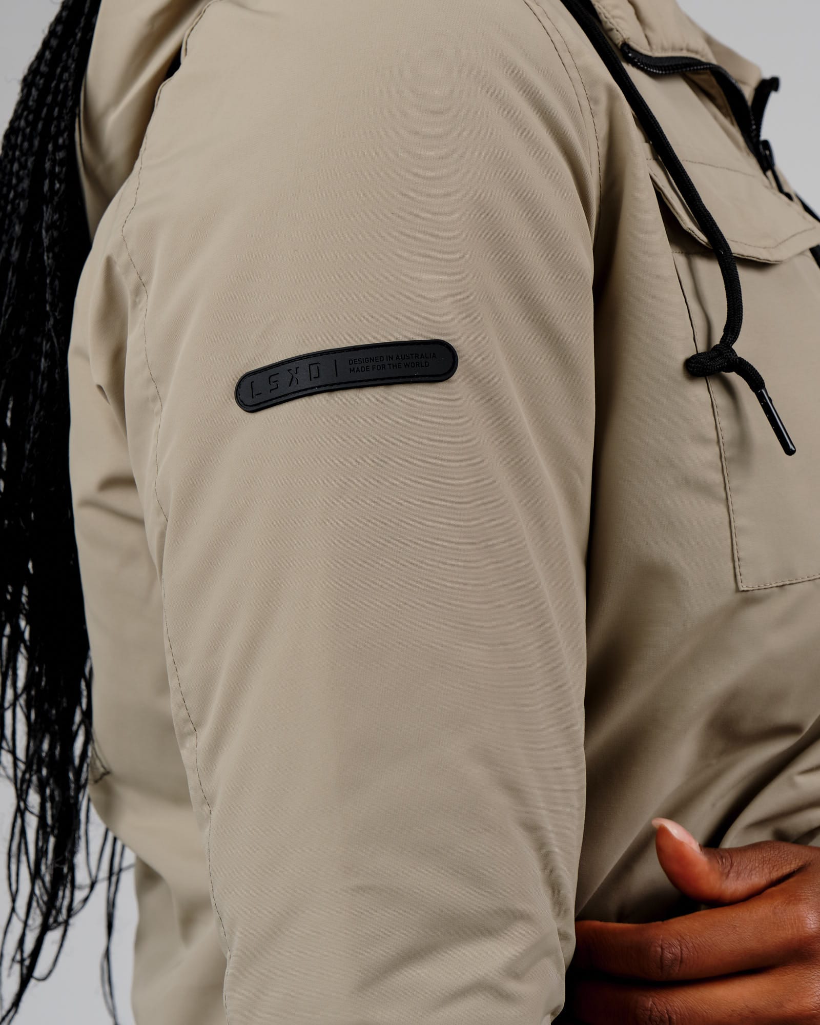 Model wearing Auxiliary Jacket - Laurel Oak