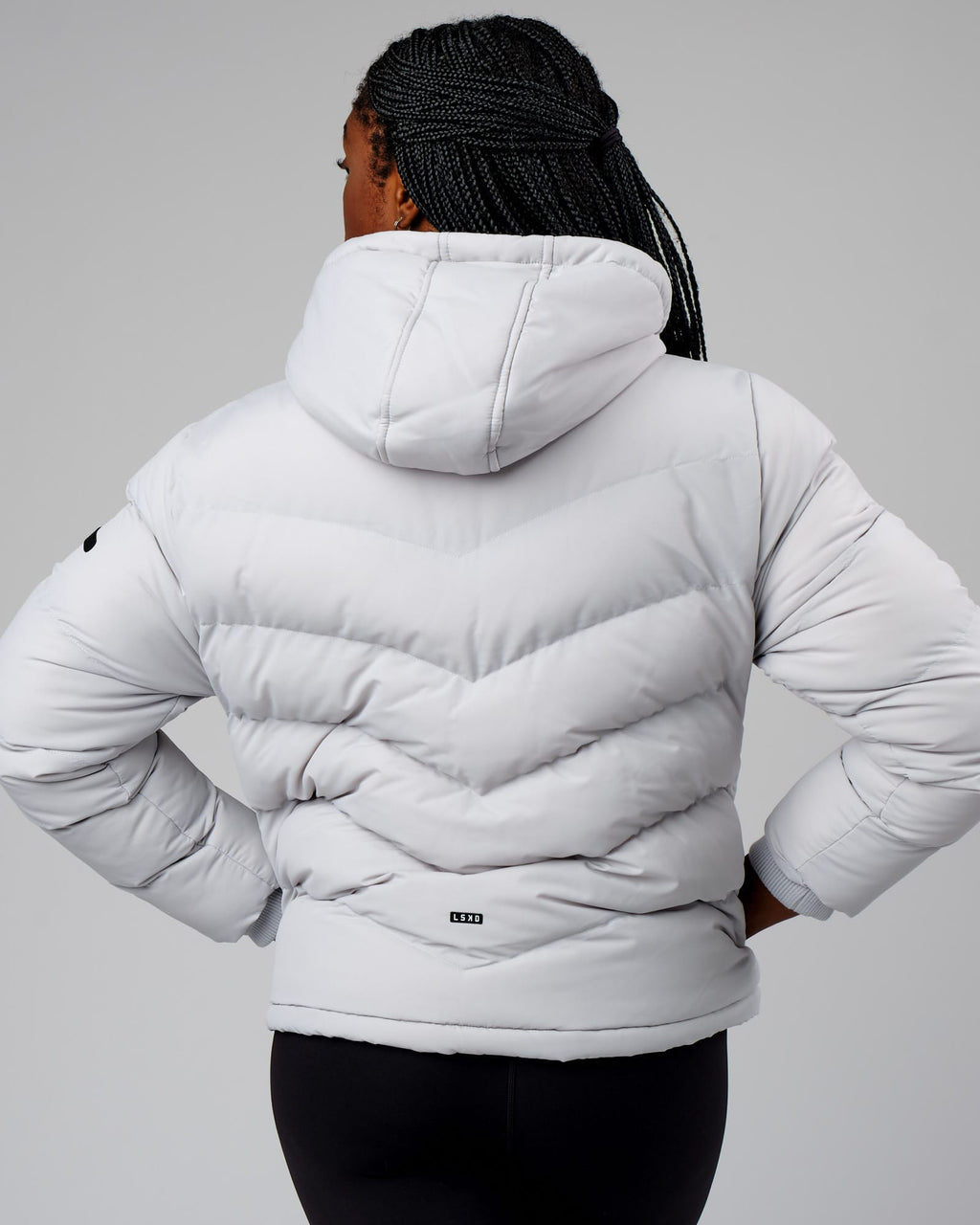 Model wearing Roasted Puffer Jacket 22 - Cloud