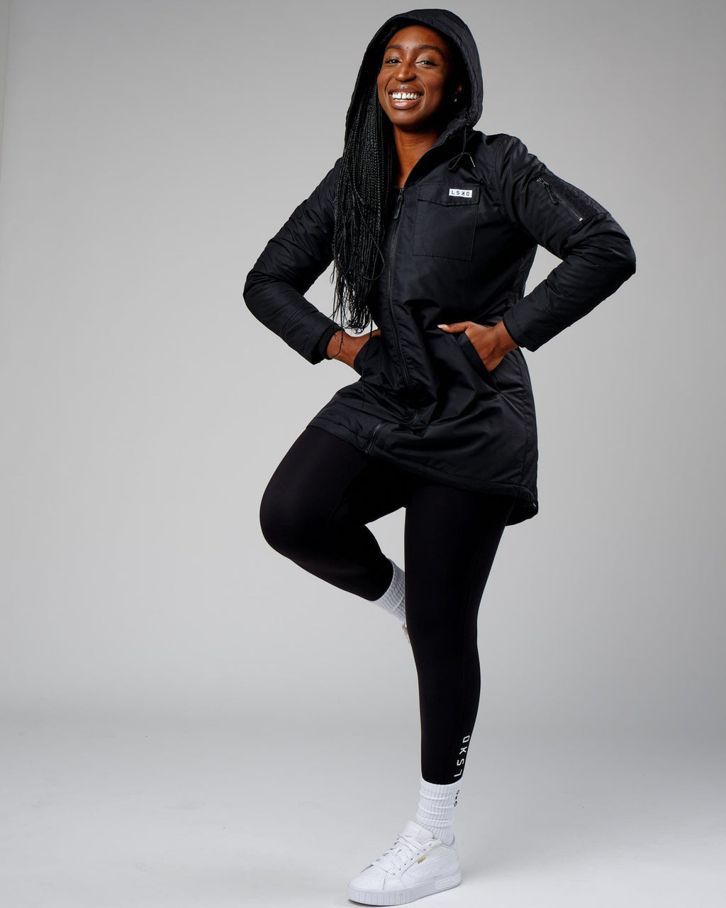 Model wearing Auxiliary Jacket 22 - Black