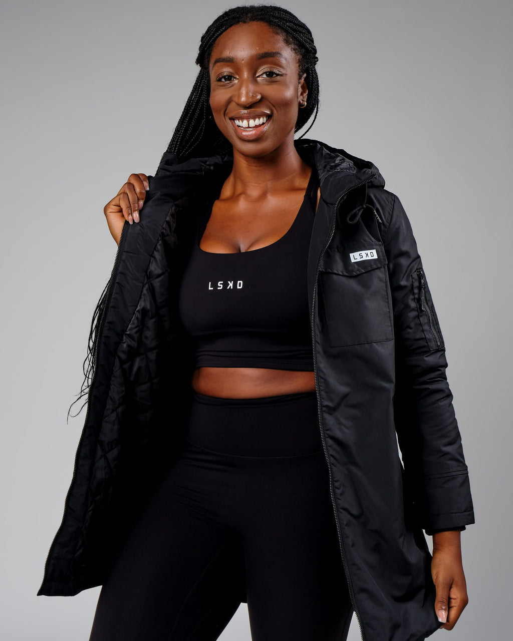 Model wearing Auxiliary Jacket 22 - Black