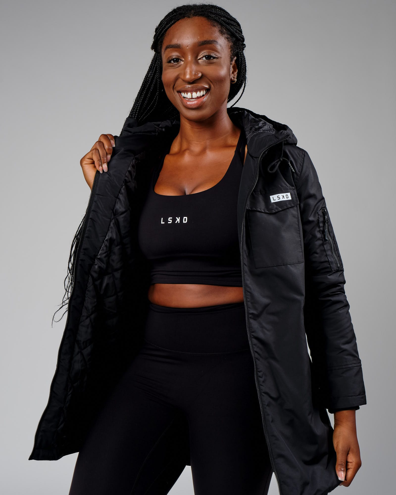 Model wearing Auxiliary Jacket 22 - Black