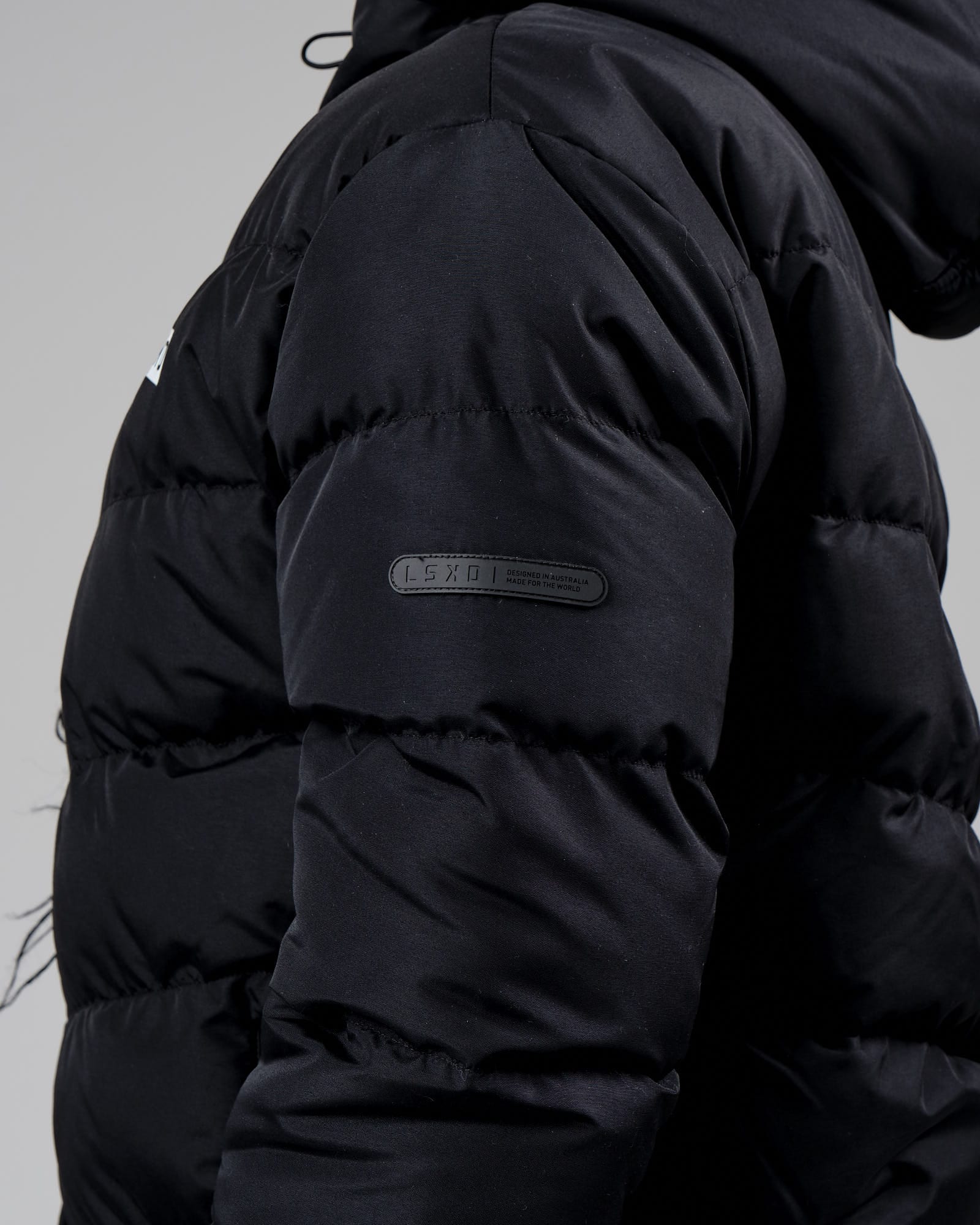 Model wearing Roasted Puffer Jacket 22 - Black