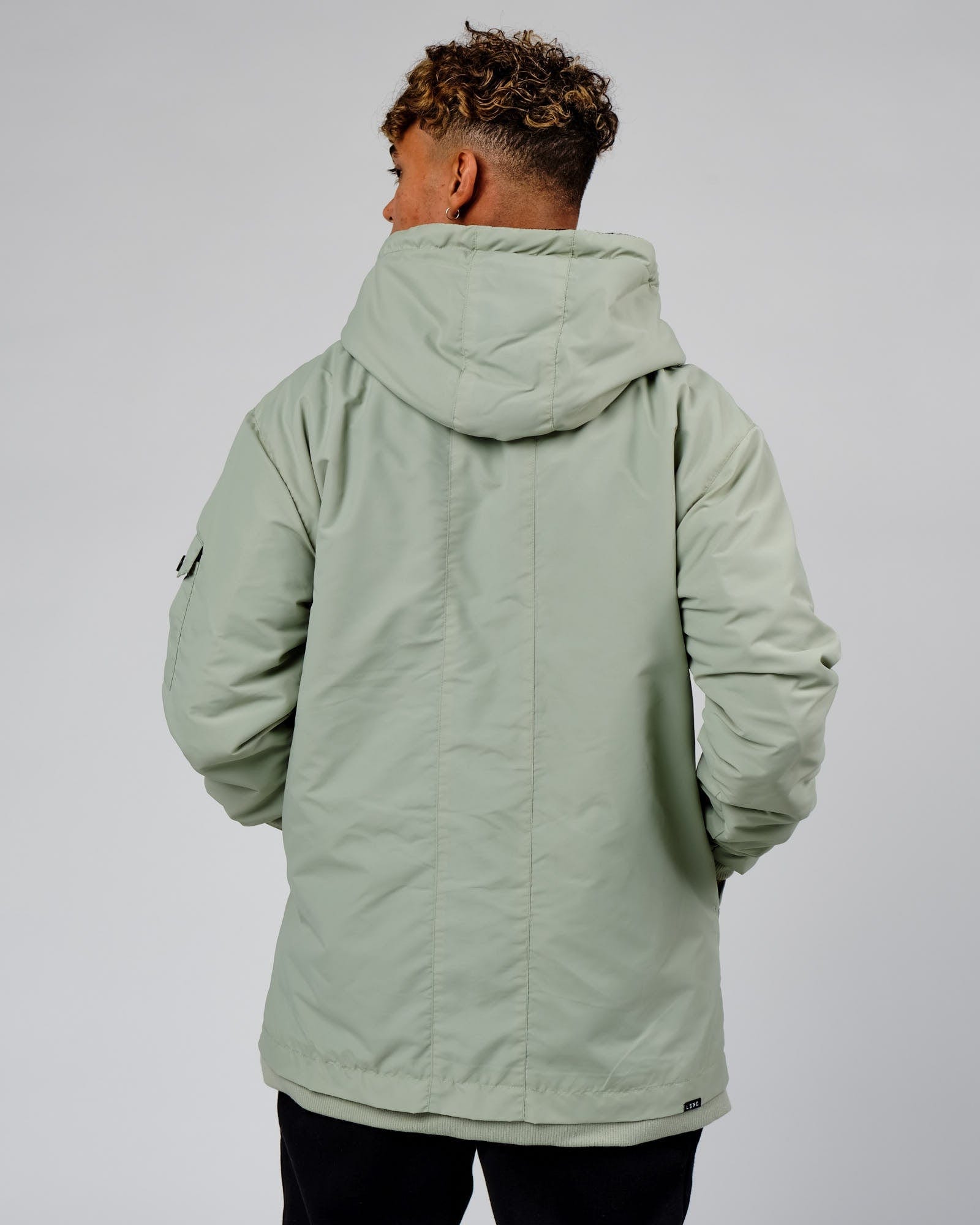 Model wearing Marshall Jacket - Desert Sage