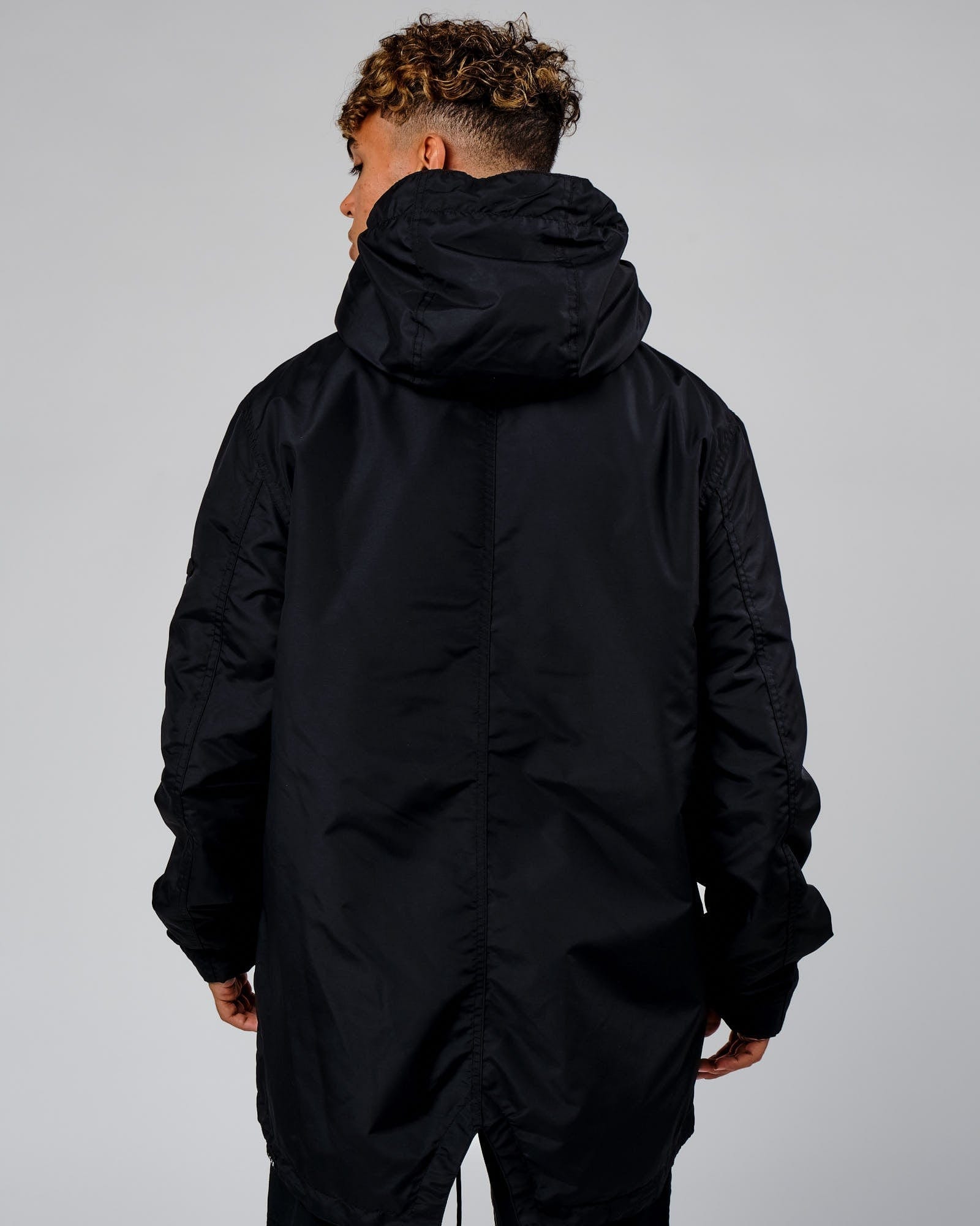 Model wearing Tack Anorak Jacket - Black