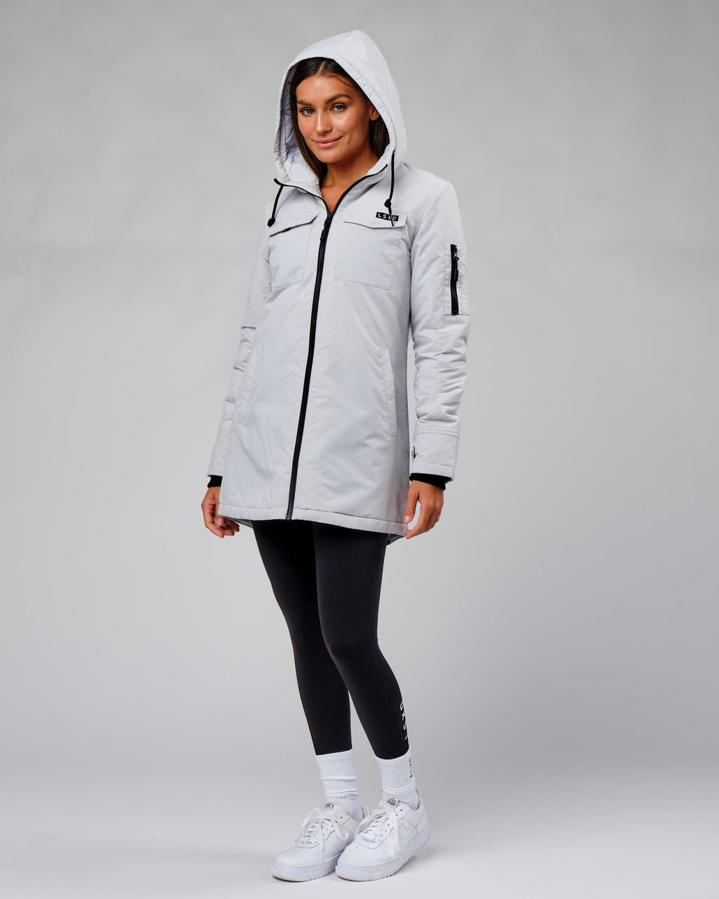 Model wearing Auxiliary Jacket - Cloud