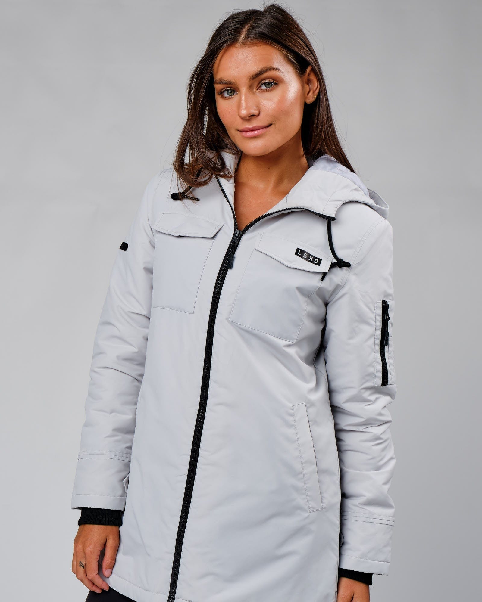Model wearing Auxiliary Jacket - Cloud