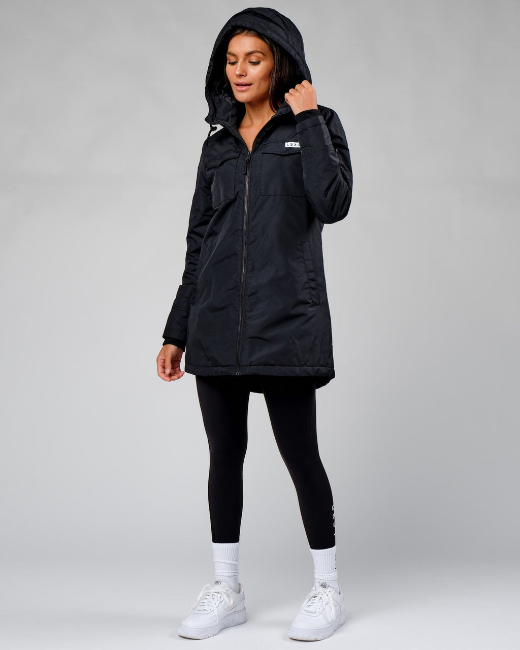 Model wearing Auxiliary Jacket 22 - Black