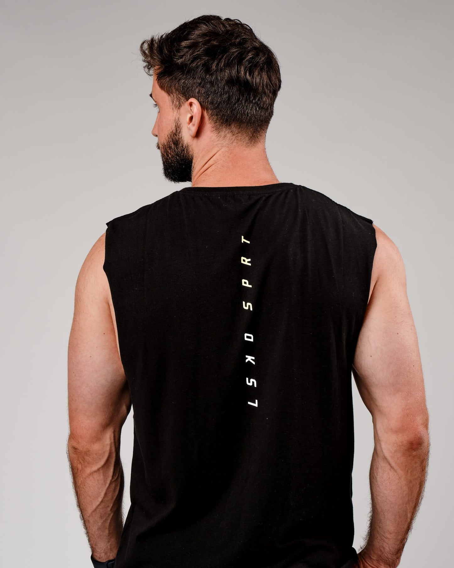 Model wearing Tilt Tank - Pirate Black