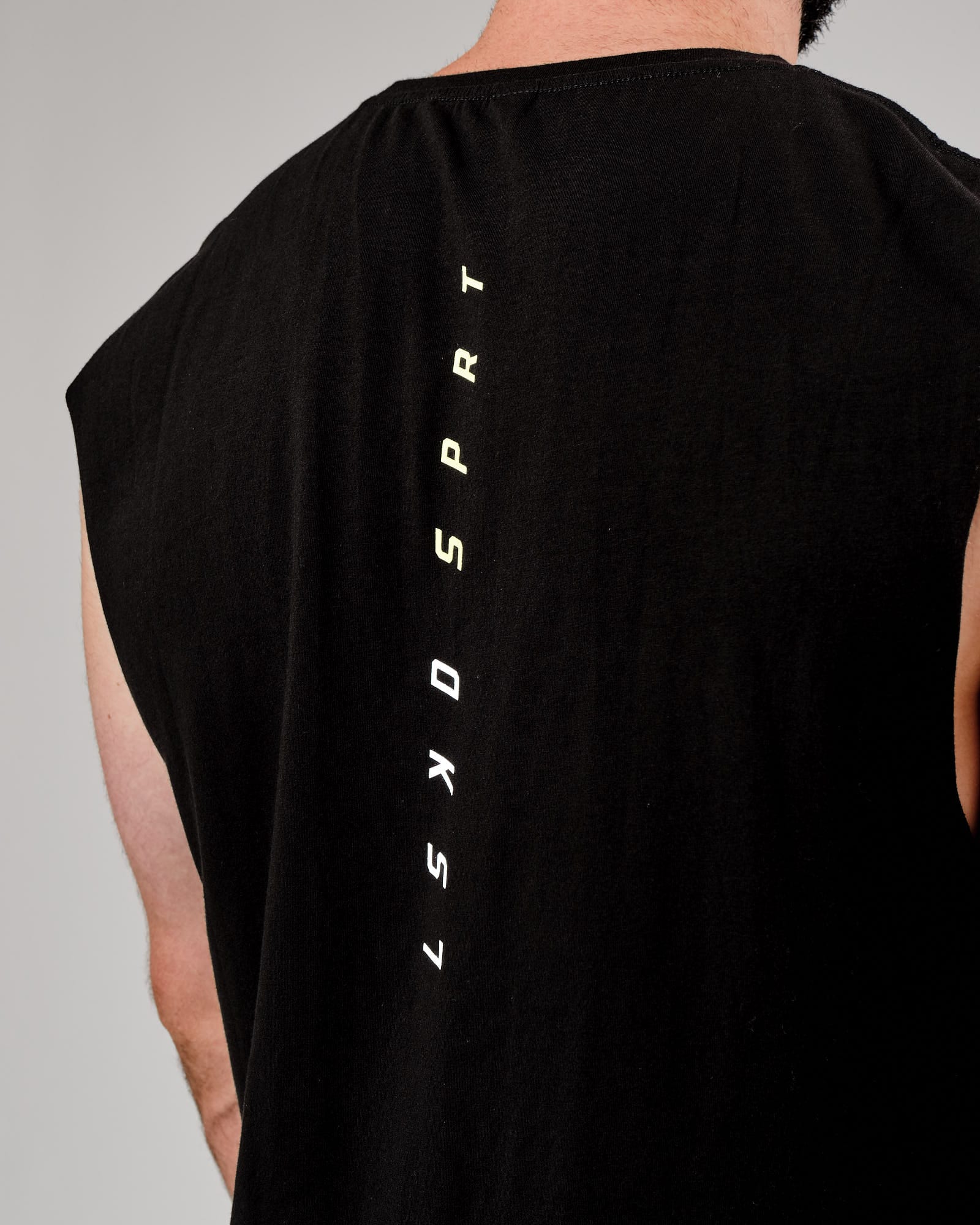 Model wearing Tilt Tank - Pirate Black