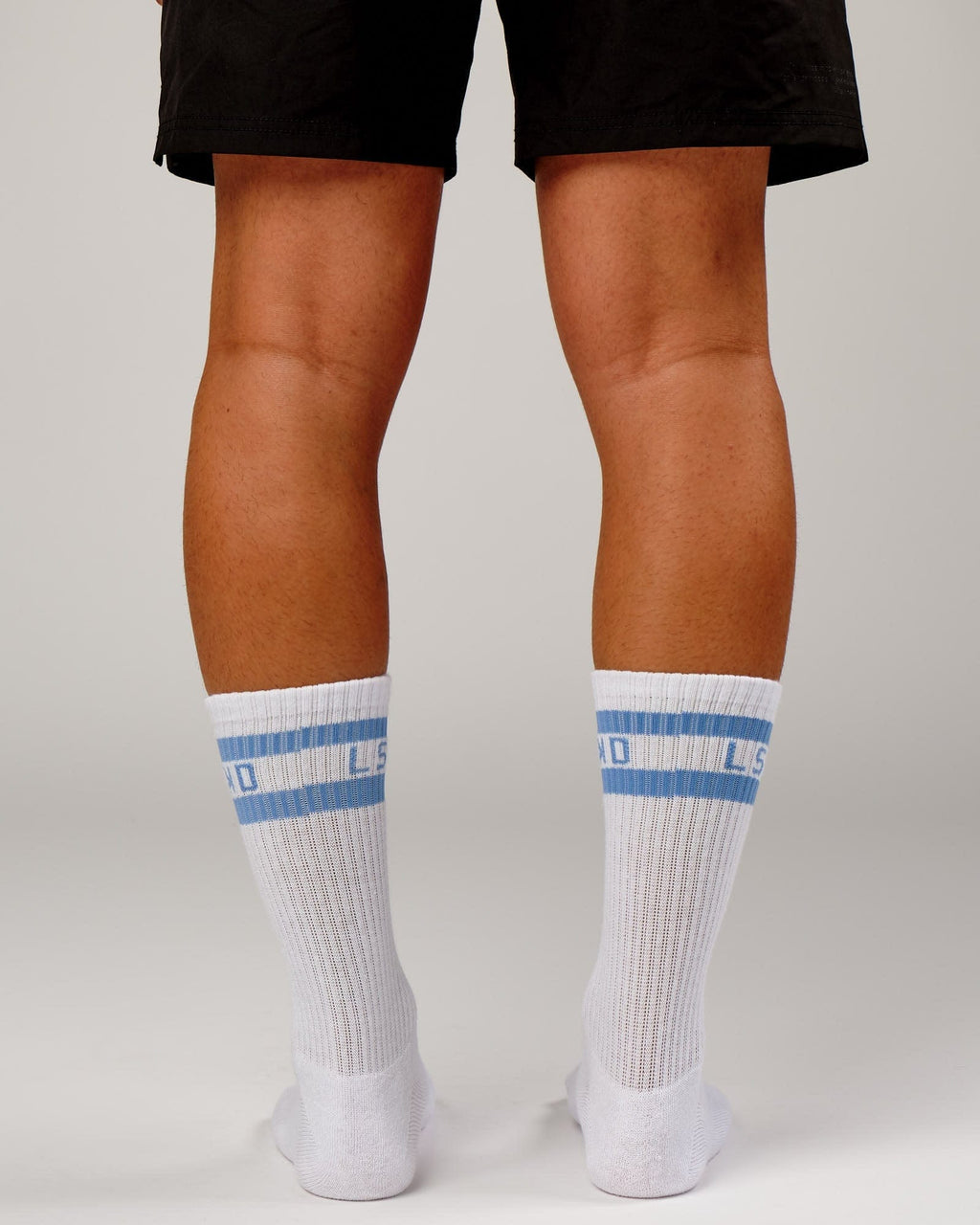 Model wearing A-Line Sock - Soft Blue