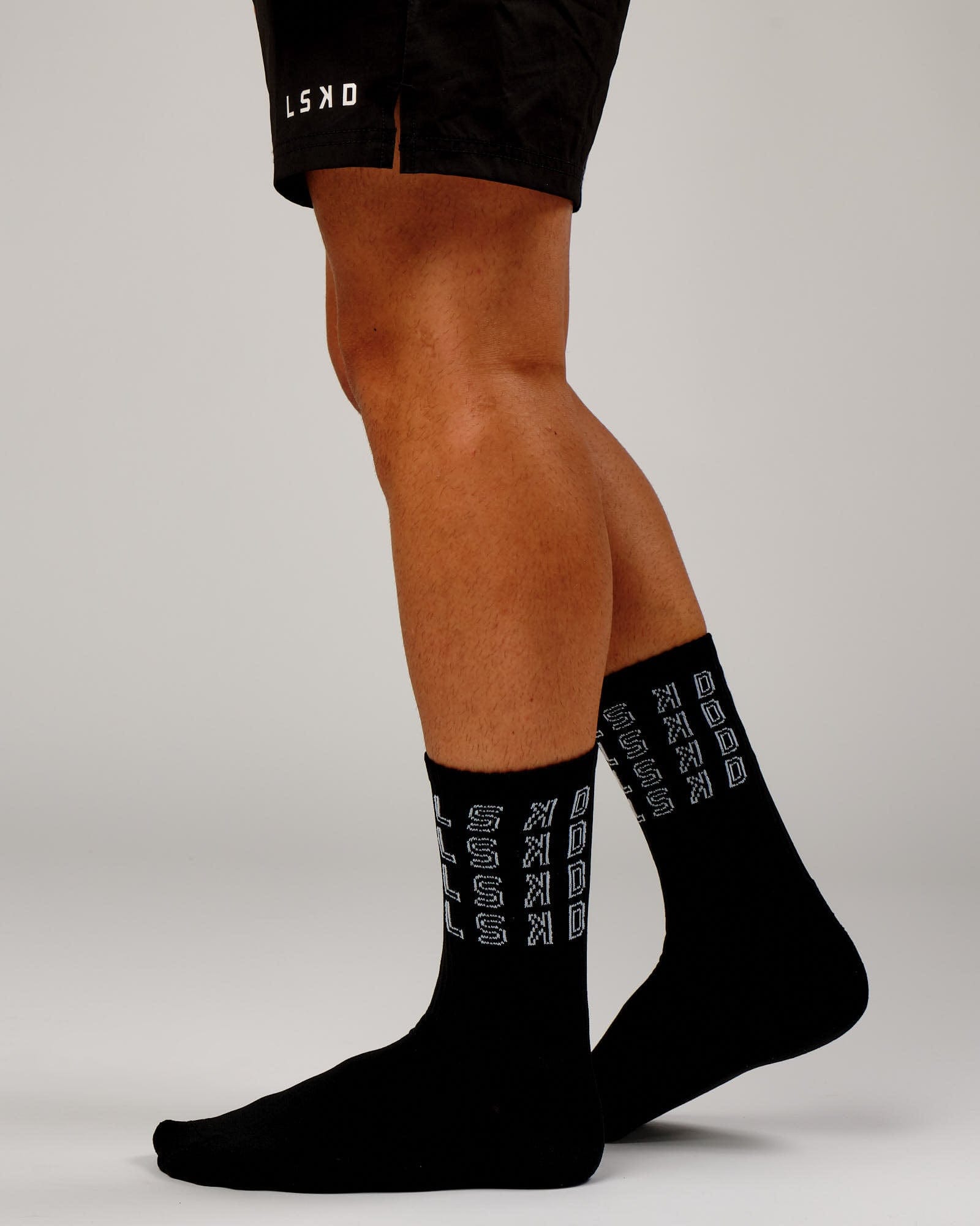 Model wearing Stacked Sock - Black