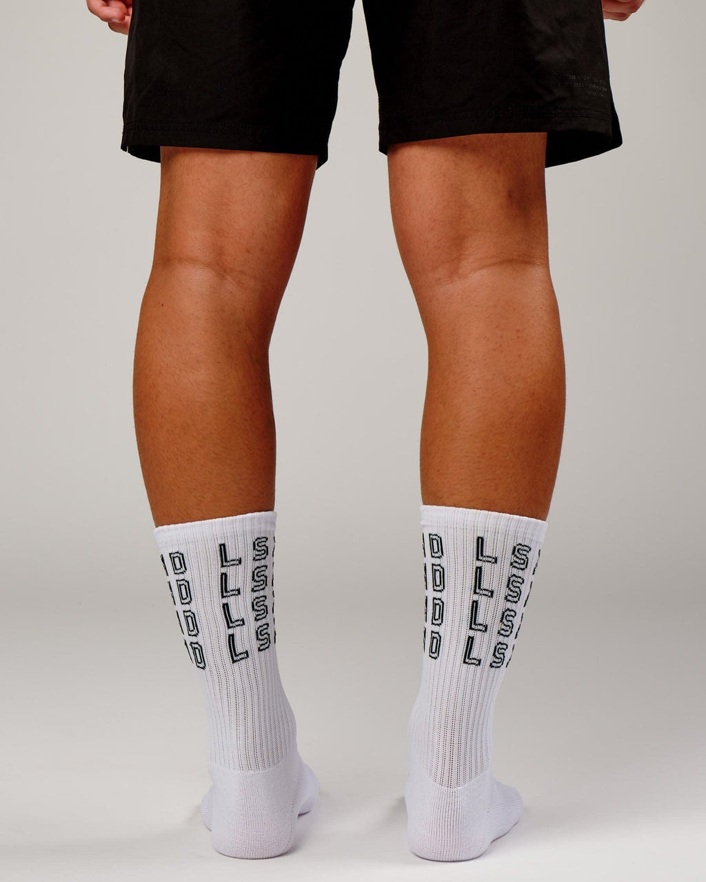 Model wearing Stacked Sock - White