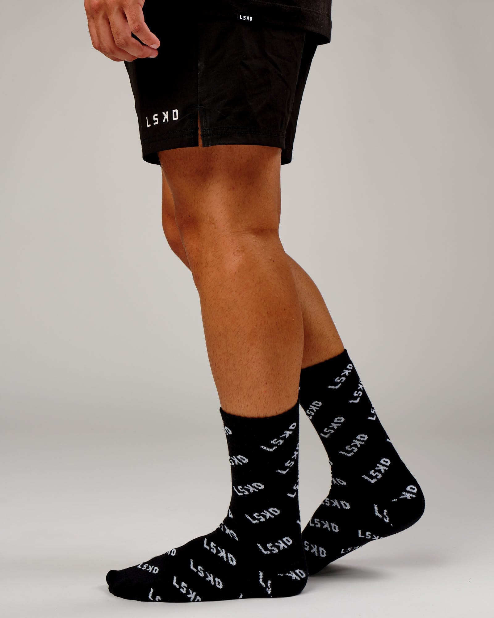 Model wearing Duplicate Sock - Black