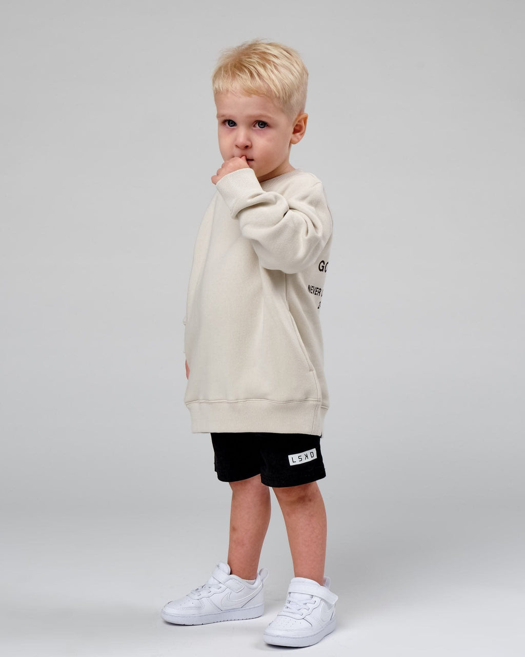 Model wearing OGTC Sweater (00-8) - Bone