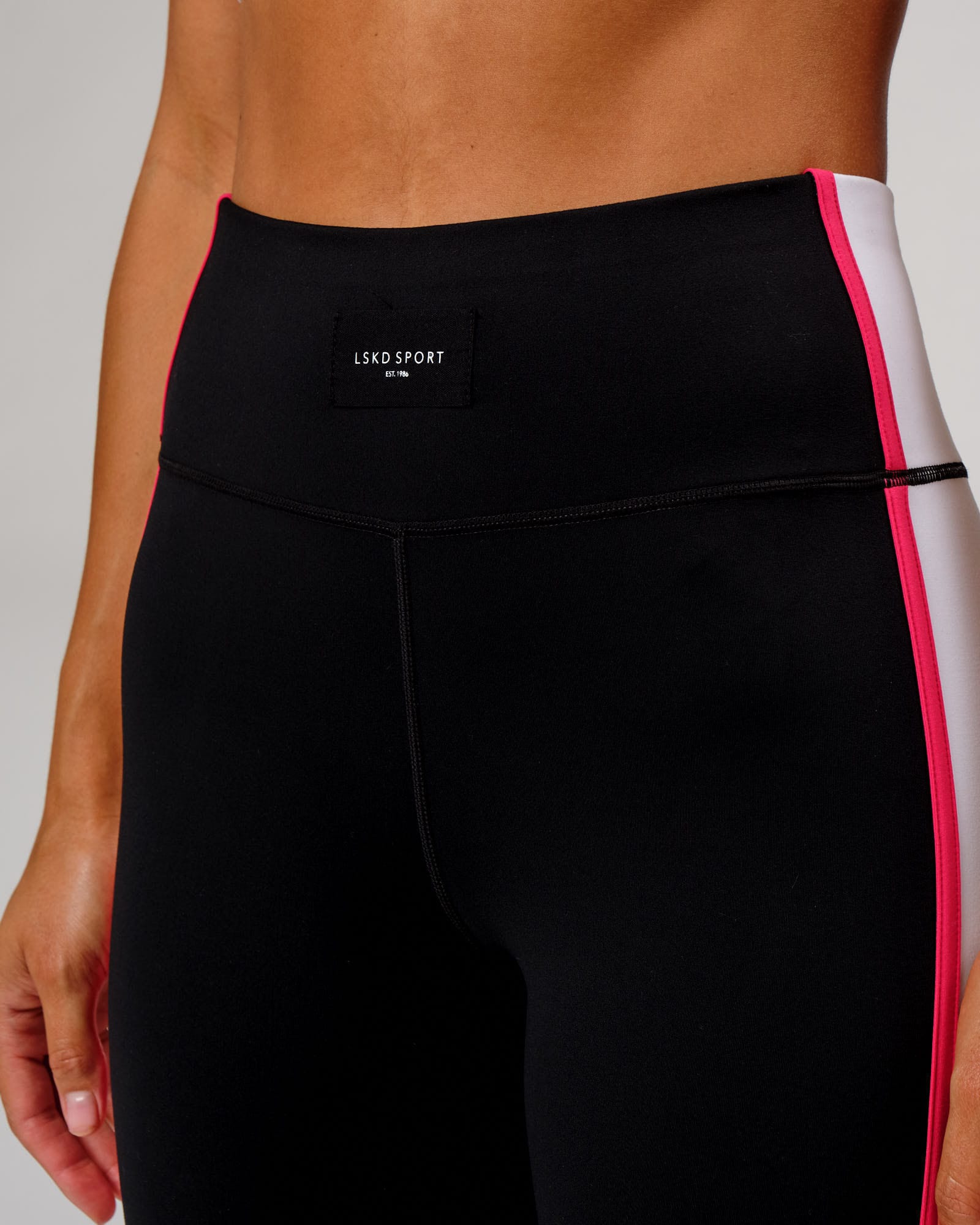 Model wearing Hunter Full Length Tight - Black-Boysenberry