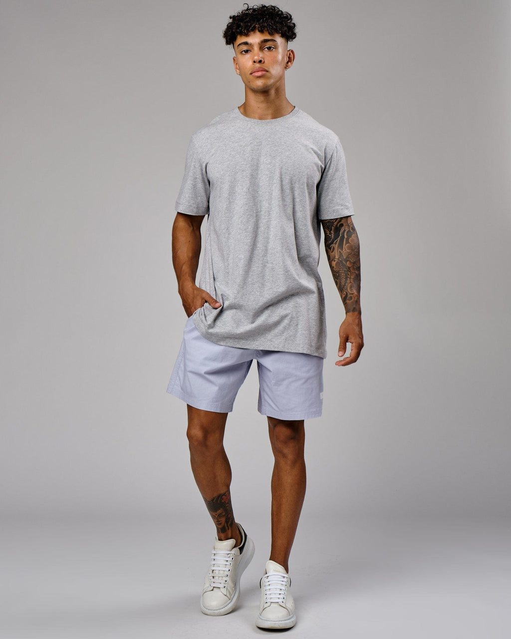 Model wearing Daily Short - Cosmic Sky