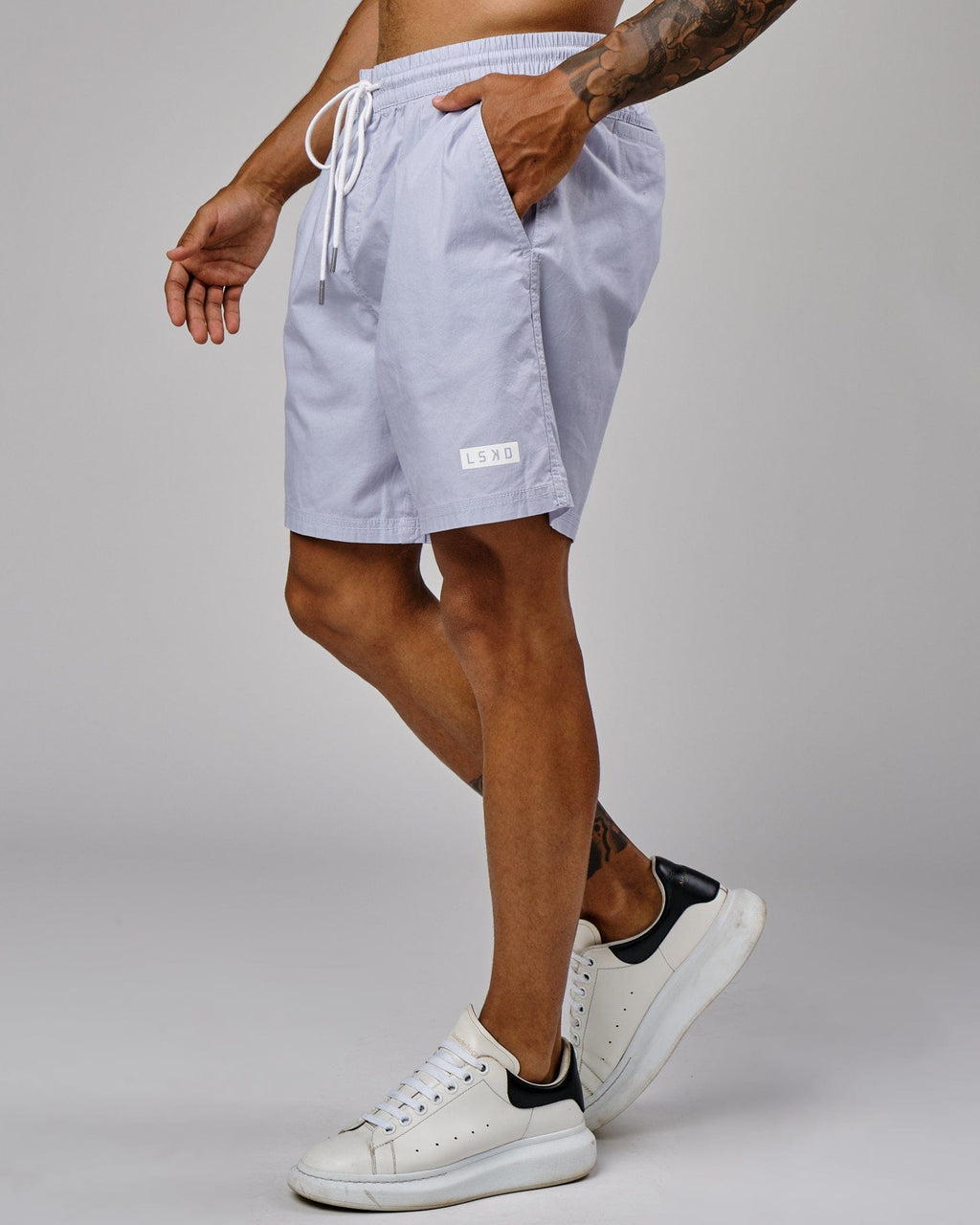 Model wearing Daily Short - Cosmic Sky