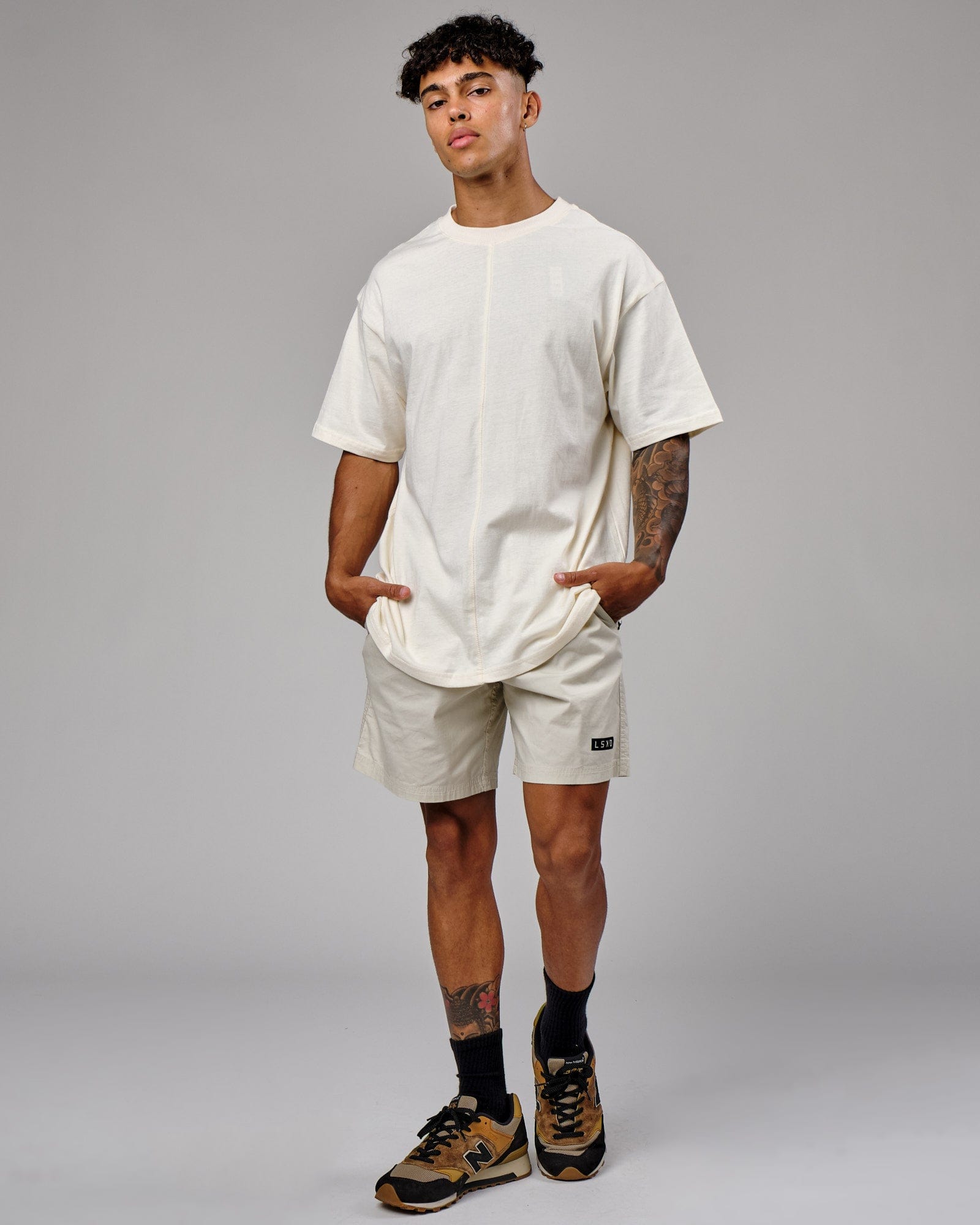 Model wearing Daily Short - Bone