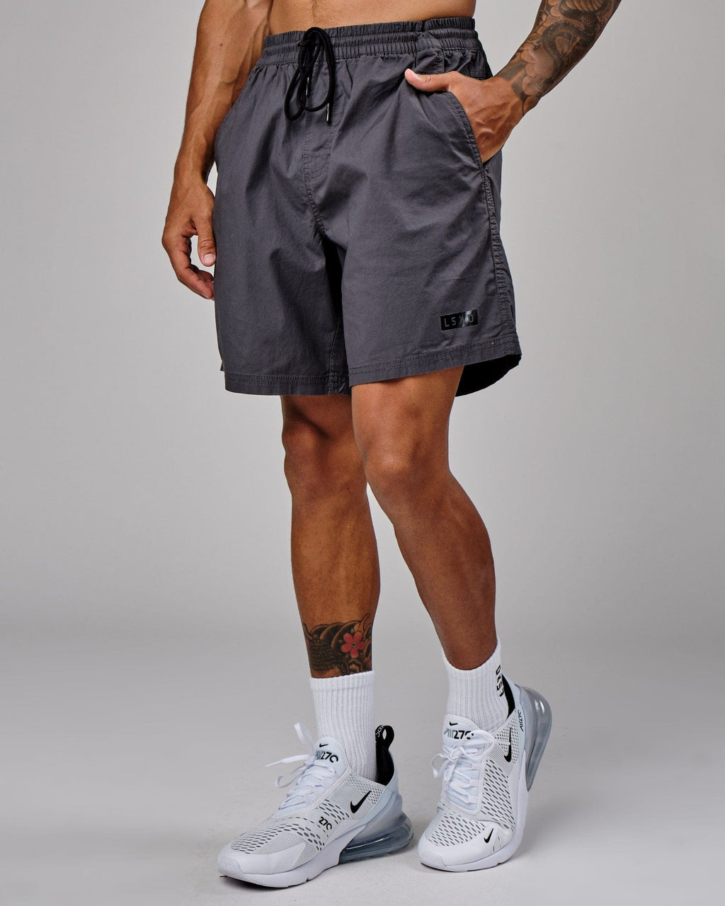 Model wearing Daily Short - Phantom