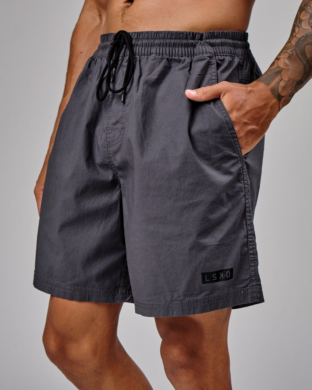 Model wearing Daily Short - Phantom