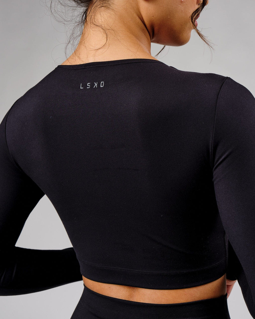 Model wearing Base LS Top - Black