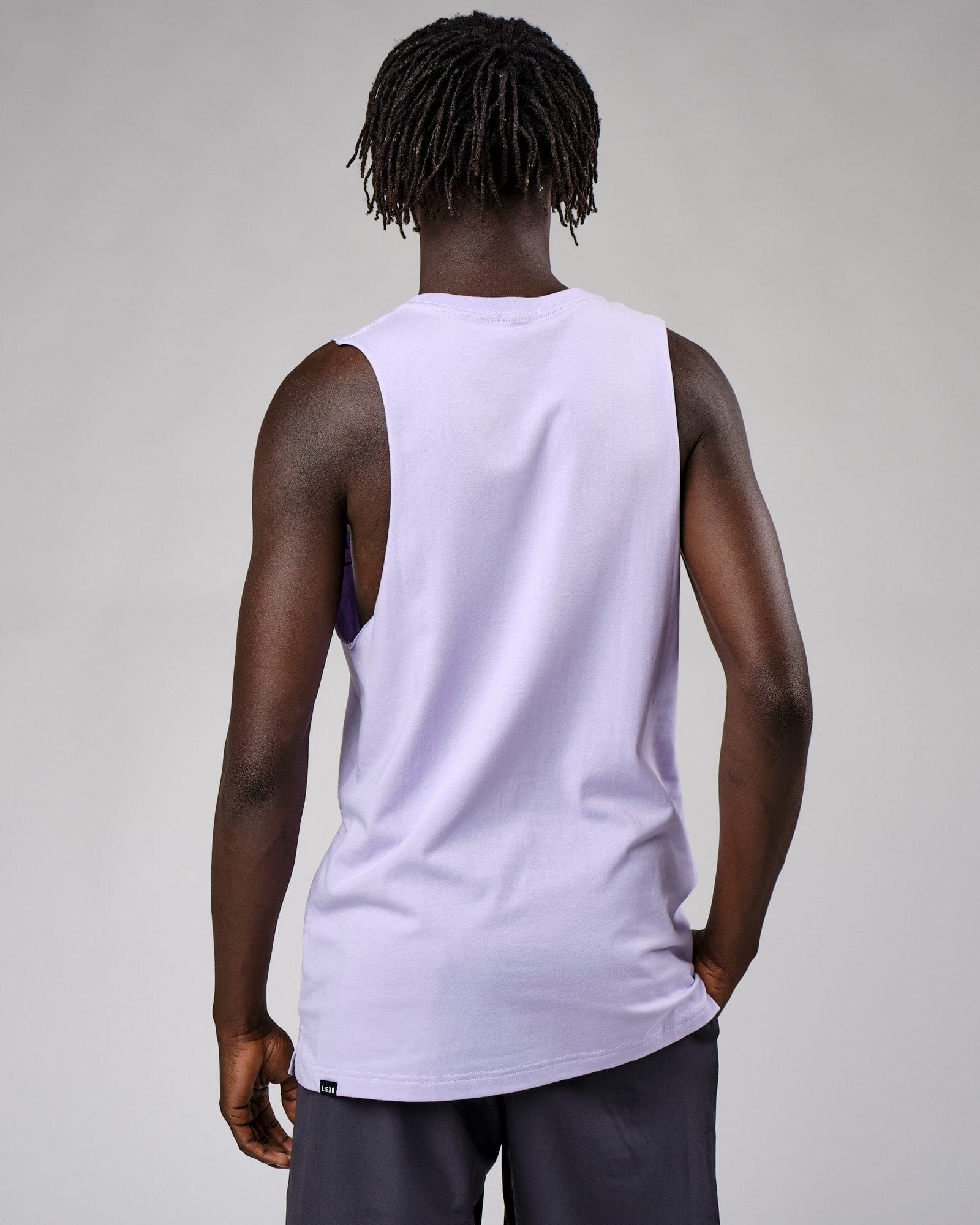 Model wearing Expand FLXCotton Training Fit Tank - Cosmic Sky