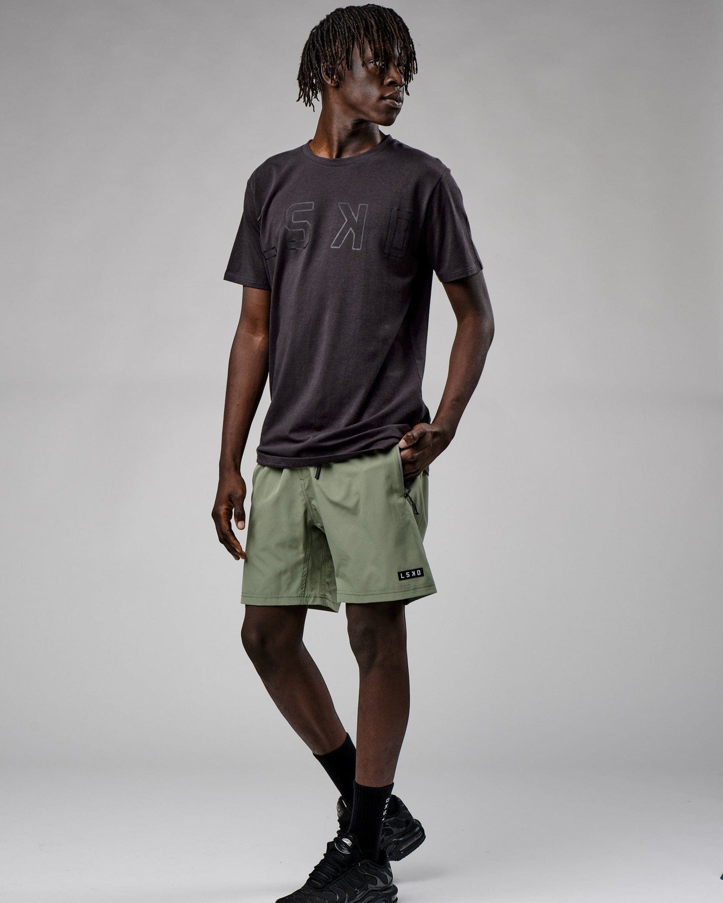 Model wearing Expand FLXCotton Tee - Phantom