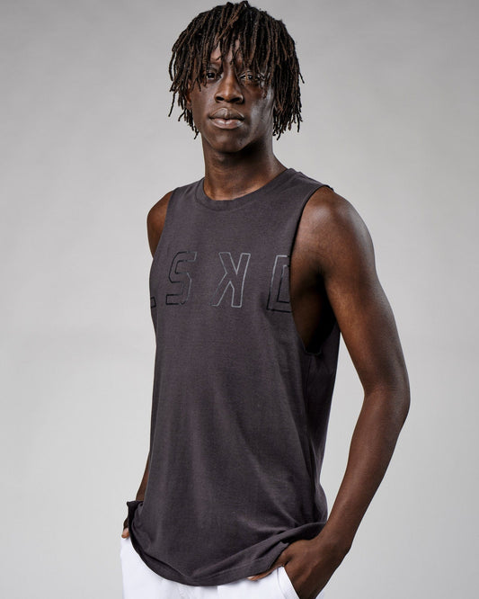 Model wearing Expand FLXCotton Training Fit Tank - Phantom