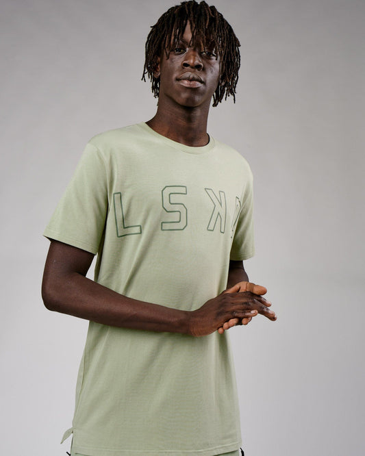 Model wearing Expand FLXCotton Tee - Desert Sage