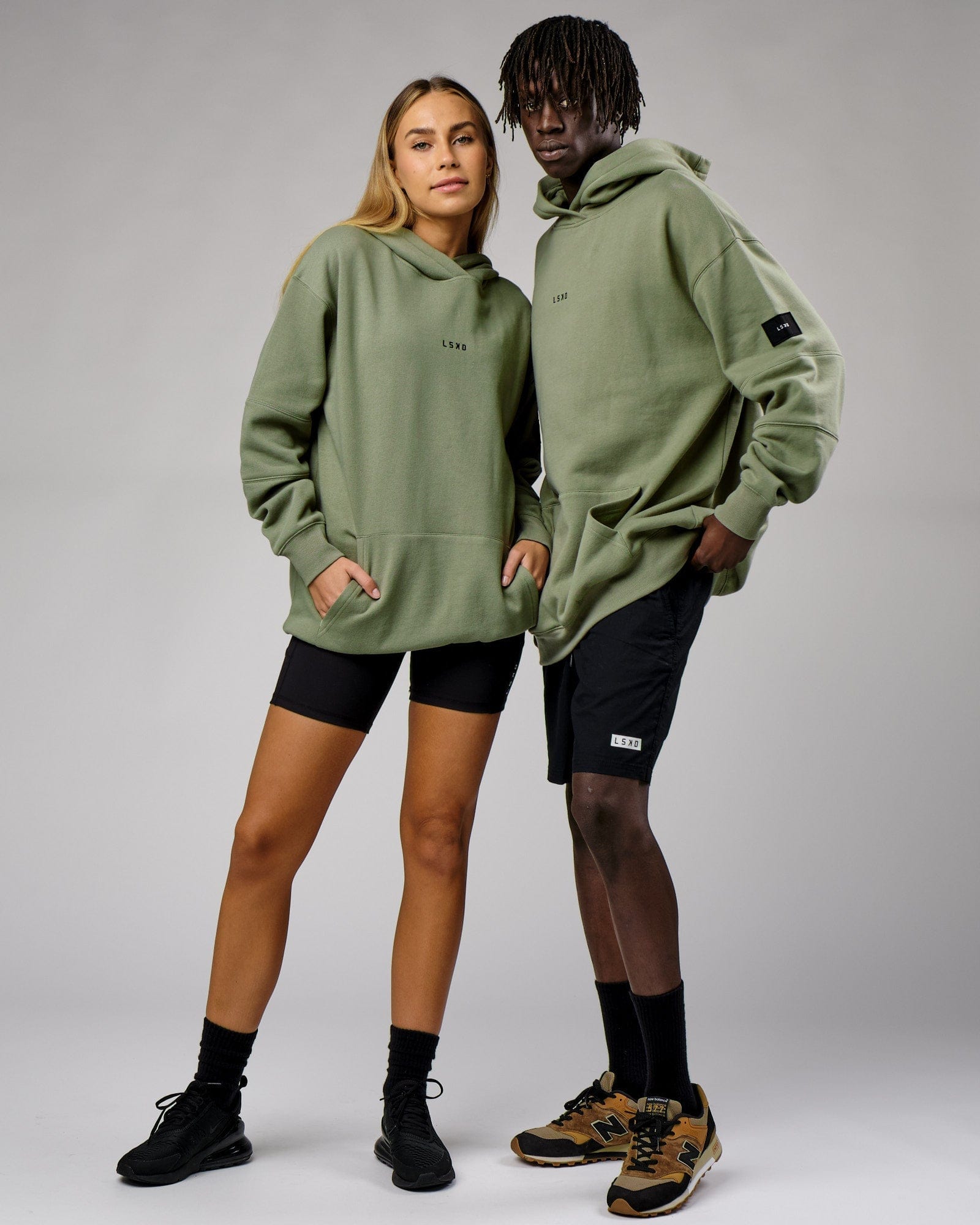 Model wearing Unisex Upfield Hoodie Oversize - Sea Spray