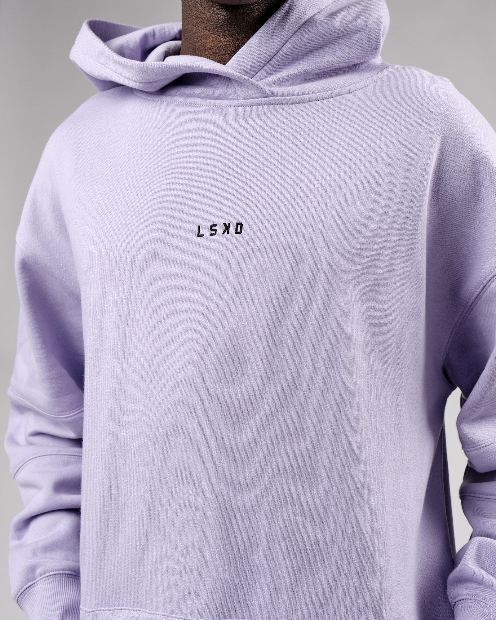 Model wearing Upfield Hoodie Oversize - Cosmic Sky