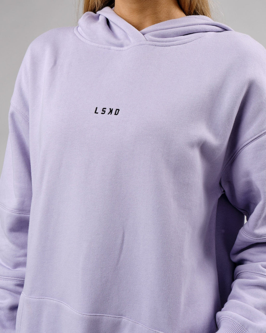 Model wearing Unisex Upfield Hoodie Oversize - Cosmic Sky