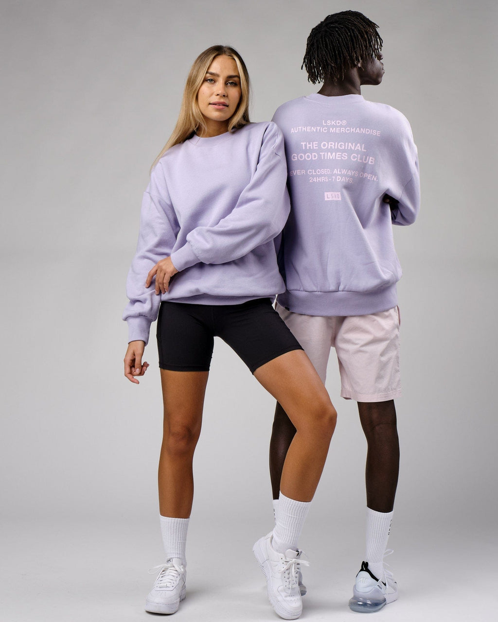 Model wearing Unisex OGTC Sweater Oversize - Cosmic Sky