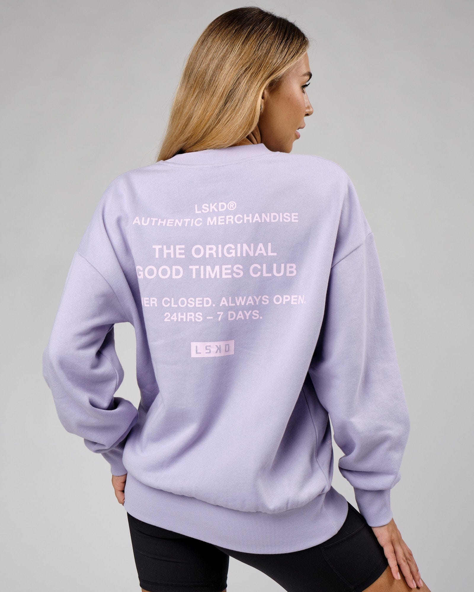 Model wearing Unisex OGTC Sweater Oversize - Cosmic Sky