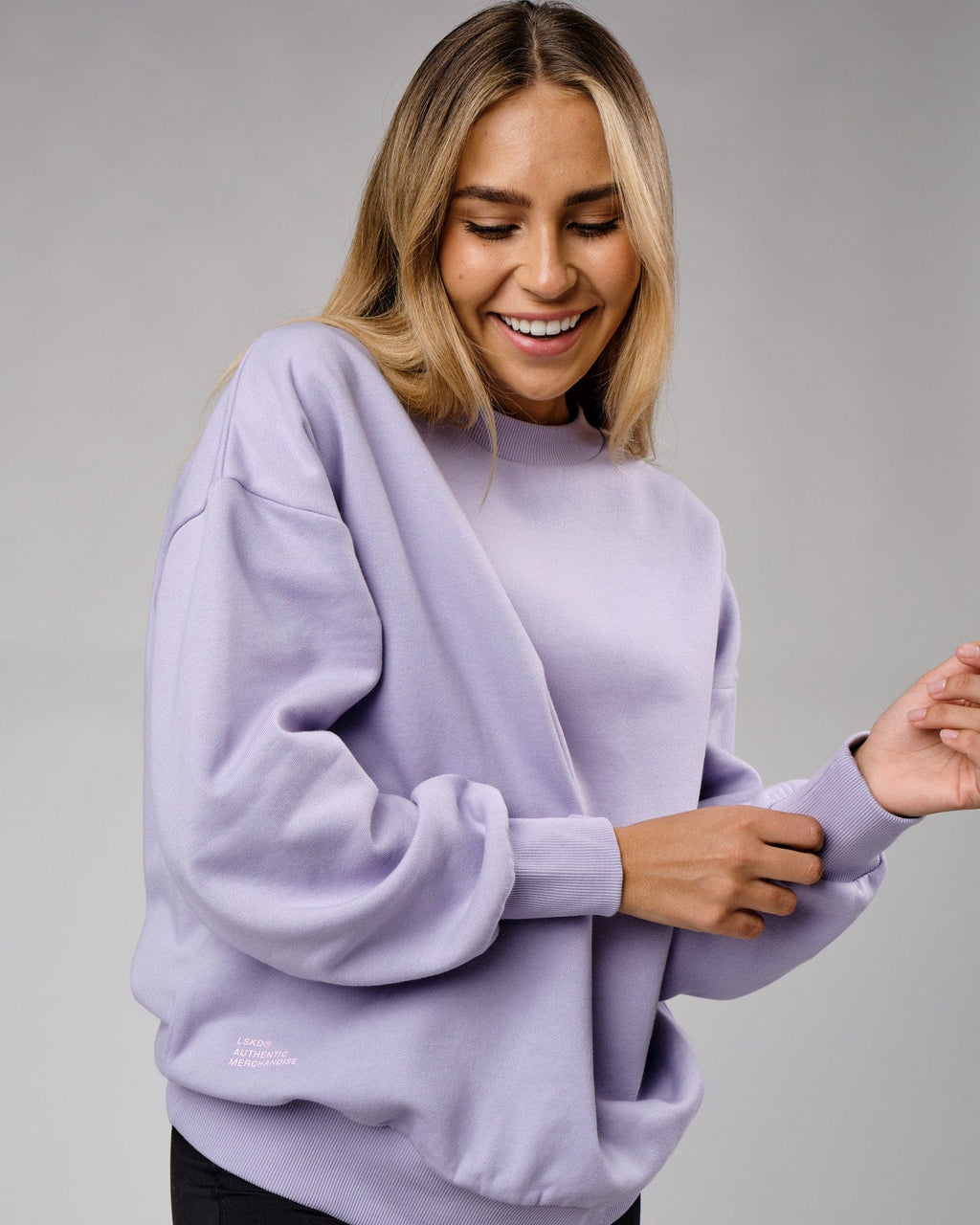 Model wearing Unisex OGTC Sweater Oversize - Cosmic Sky