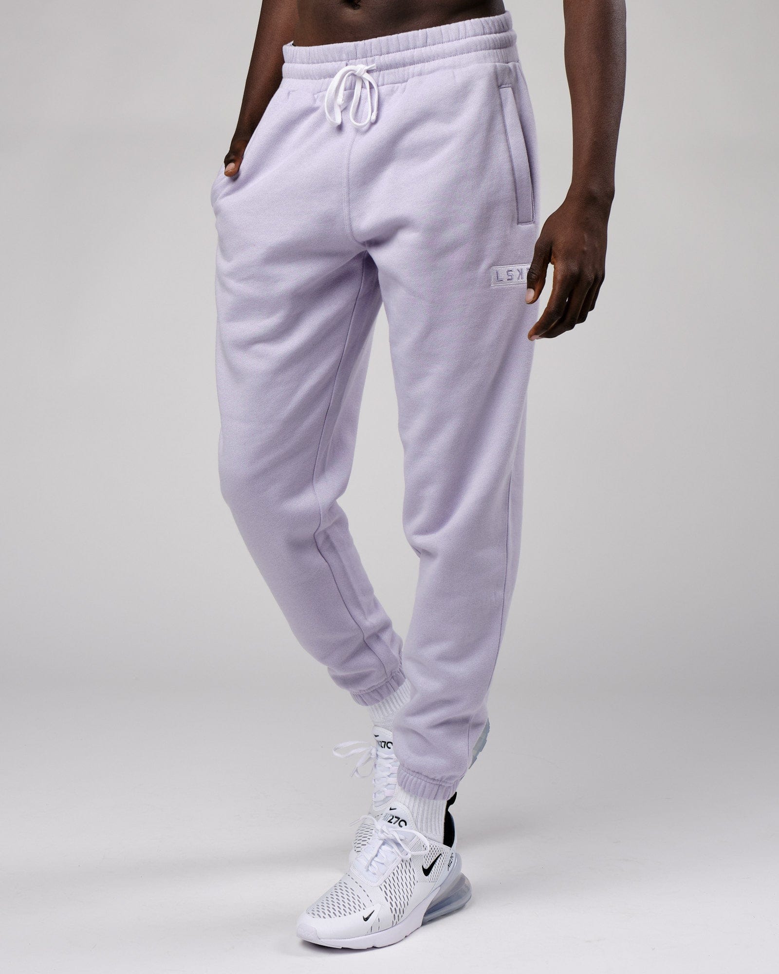 Model wearing Cornerstone Track Pant Oversize - Cosmic Sky