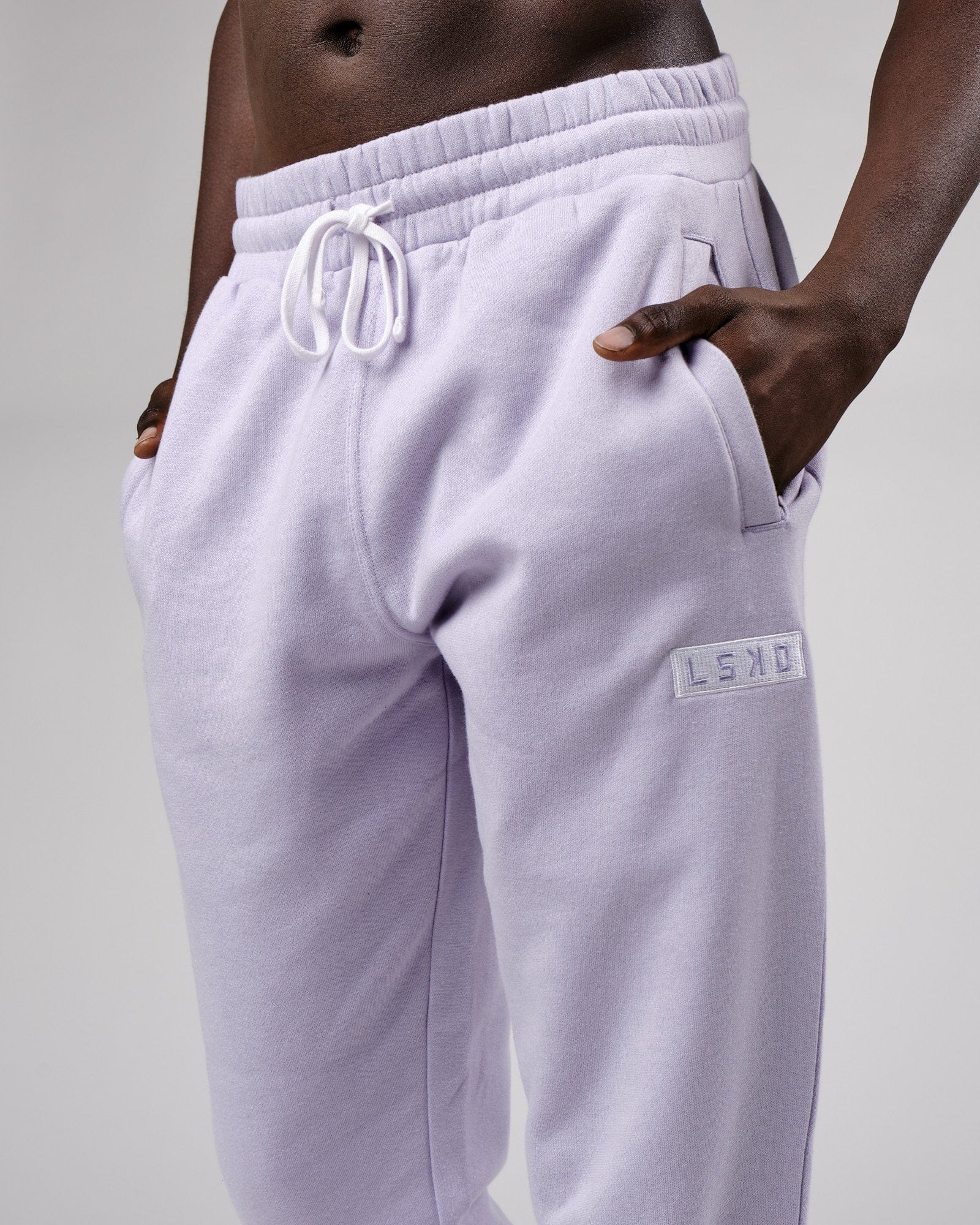 Model wearing Cornerstone Track Pant Oversize - Cosmic Sky