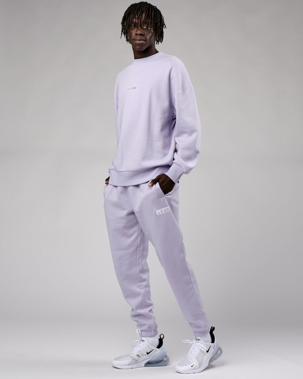 Model wearing Cornerstone Sweater Oversize - Cosmic Sky