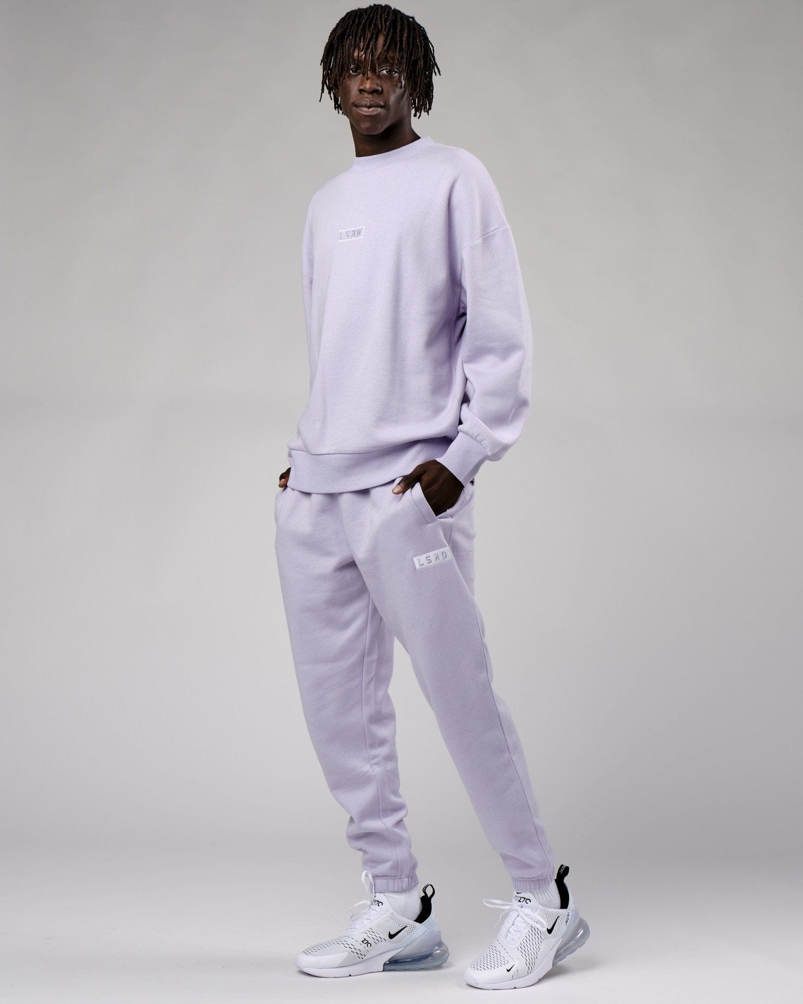 Model wearing Cornerstone Sweater Oversize - Cosmic Sky