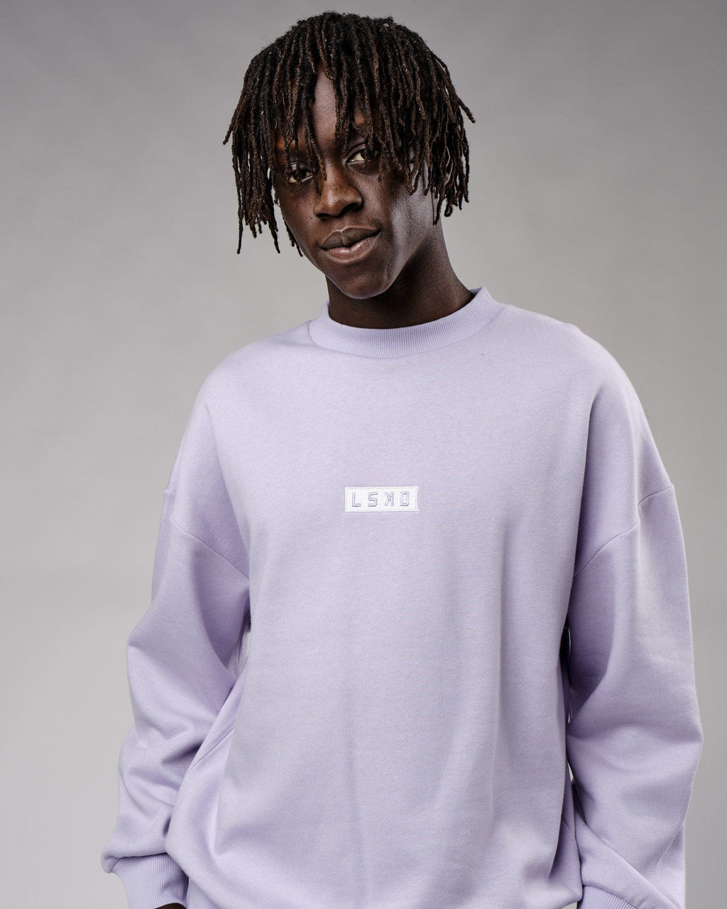 Model wearing Cornerstone Sweater Oversize - Cosmic Sky